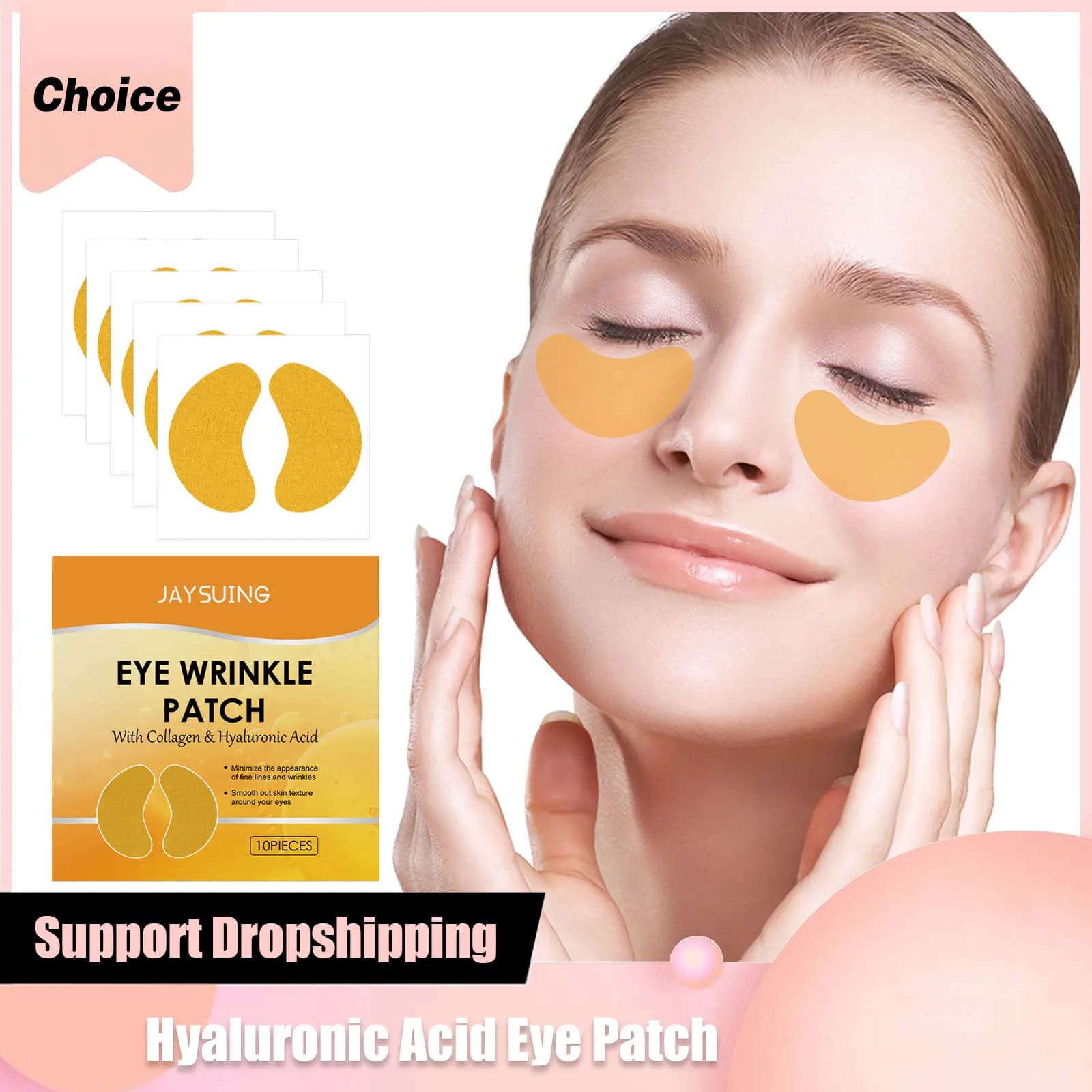 Bende per gli occhi Collagene Acido ialuronico Maschera rassodante per gli occhi Anti occhiaie Borse per gli occhi Idratante Anti-rughe Prodotti per la cura della pelle