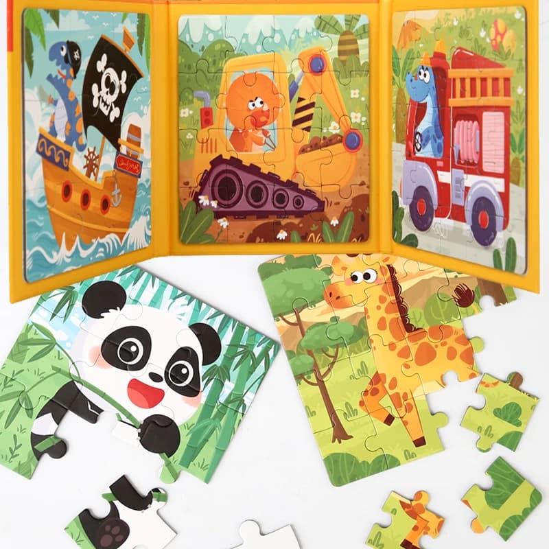 Puzzle magnetici Giochi per bambini Occupato Silenzioso Animali dei cartoni animati Puzzle Libro Montessori Giocattoli educativi per bambini Regali precoci per bambini