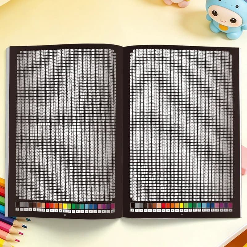 Mysterious Mosaic Digital Coloring Book, a Stress-Relieving and Surprising Coloring Book for Adults, Featuring Pixel Art Coloring Activities with Cute Animals and Scenes, the Perfect Artistic Gift for Creative Enthusiasts.