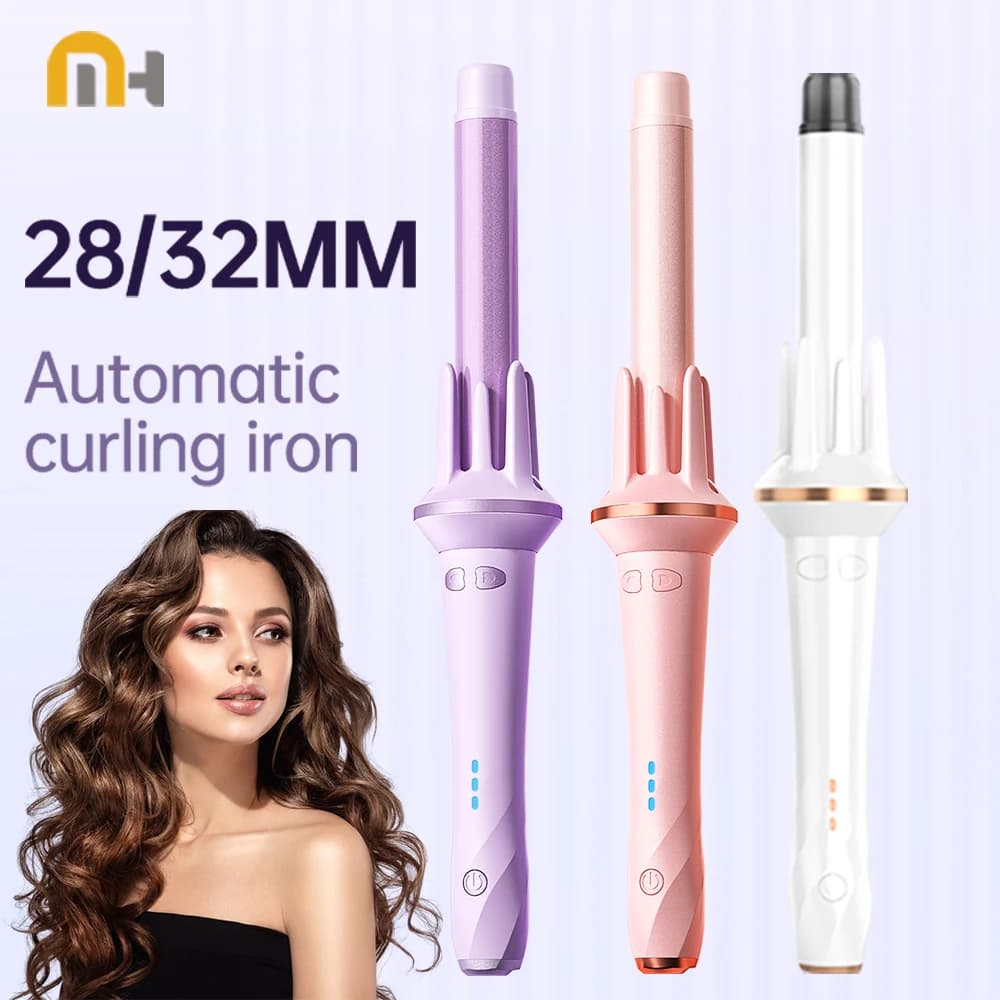 Ferro arricciacapelli automatico da 32 mm Riccioli voluminosi Styler per capelli 3 impostazioni di temperatura Riscaldamento rapido Strumento per salone sicuro a bassa potenza