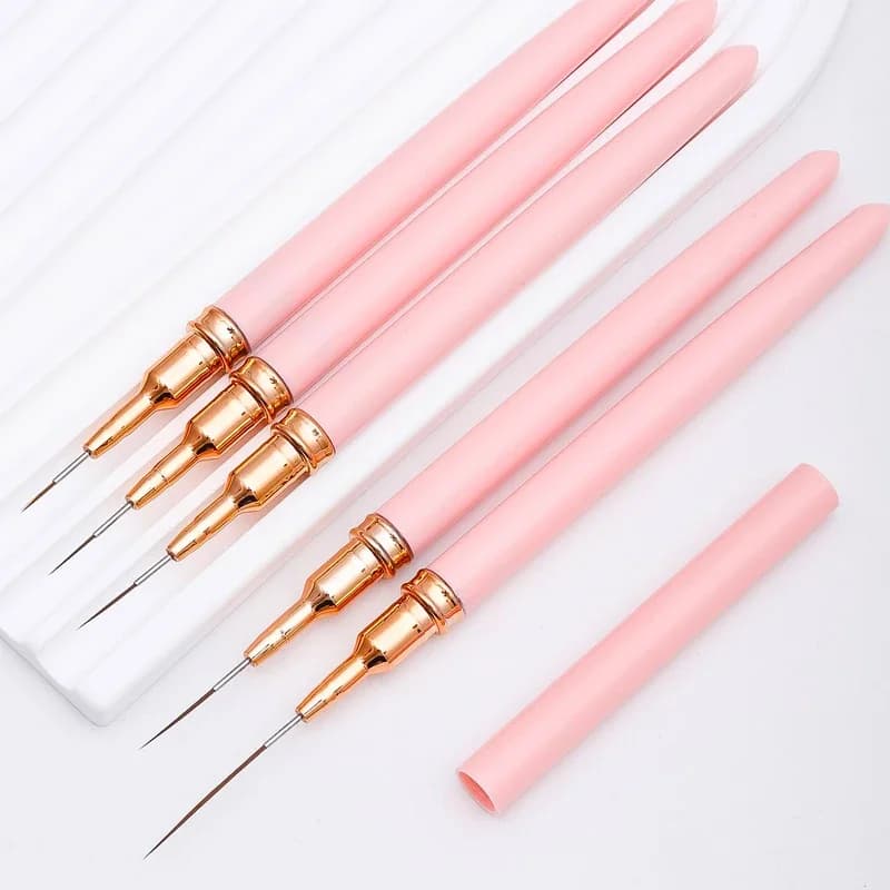 LINMANDA Brushes for nail art long line lining brush UV gel brush nail design brush Metal handle nail design tips