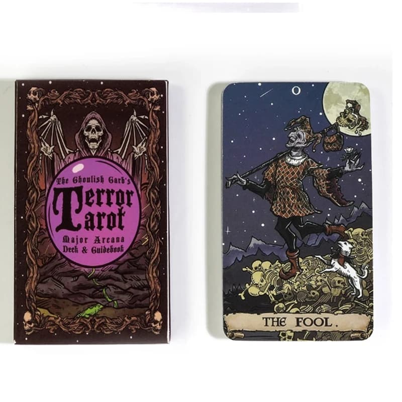 Le più nuove carte da 22 pezziThe Ghoulish Garb Terror Tarot Mazzo di carte dei tarocchi dell'Arcane principali Tarocchi gotici di Halloween
