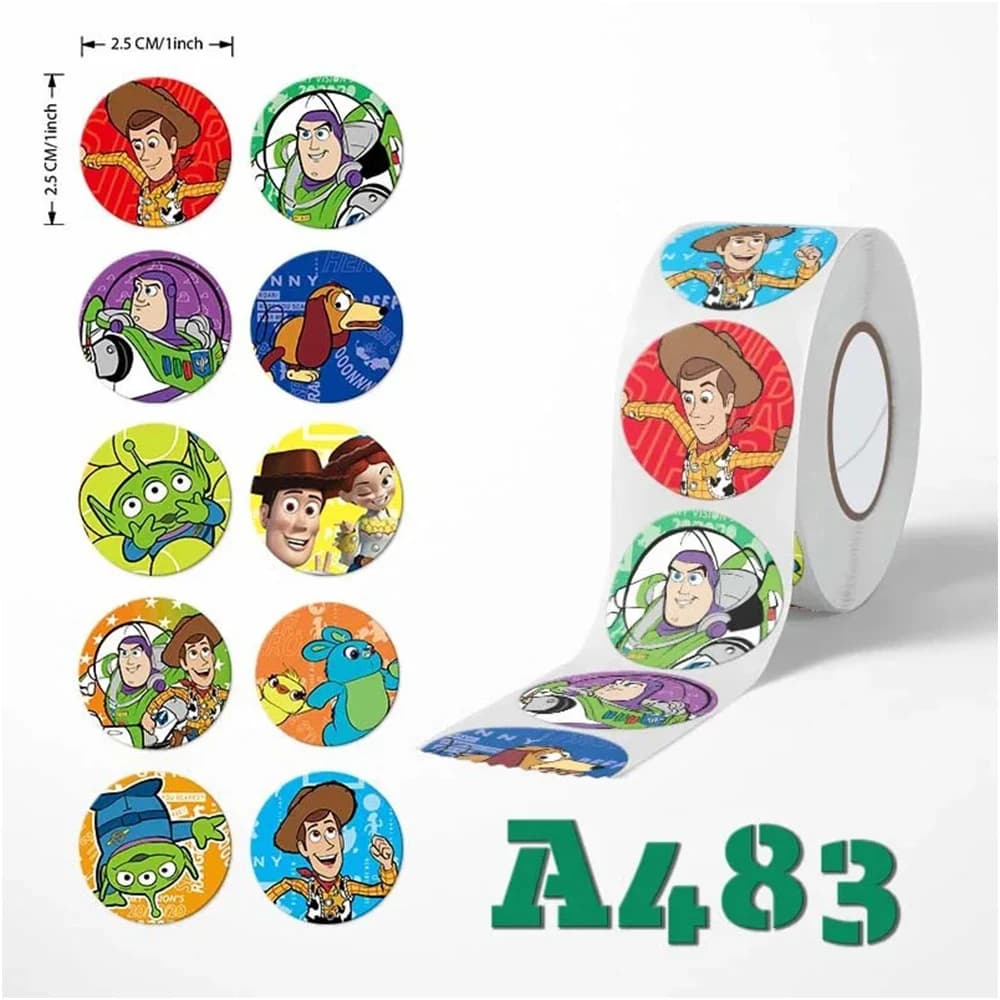 500 Pezzi/Rotolo Adesivi Graffiti Disney Toy Story, Adesivi Sigillanti Cartoon per Computer, Quaderni, Cancelleria, Fai-da-Te, Giocattoli, Segreti