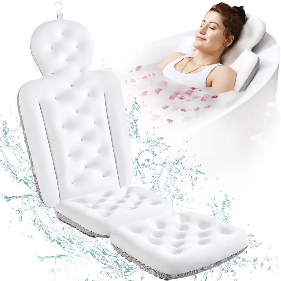 Bathtub cushion, Bearing Thickness for Bathtub with Wash Bag, Luxurious Bearing for Bathtub with Head, Neck and Back Support