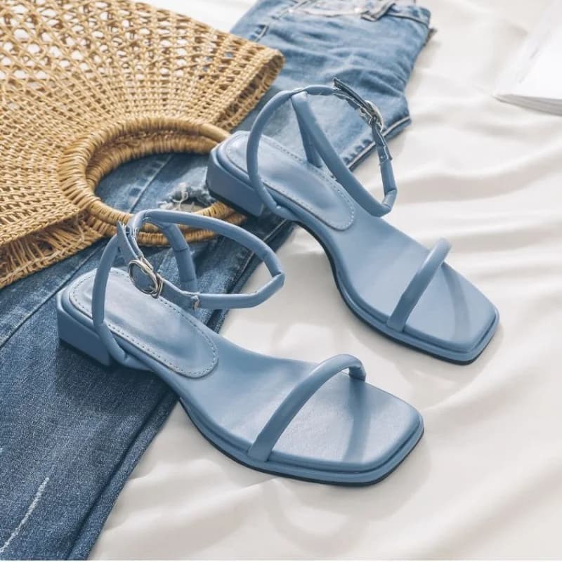 Women's Fashion Shoes 2025 Women's Sandals Buckle Mid Pulp Strap Med Block heels Luxury Peep Girls Beige Medium robust Sandals