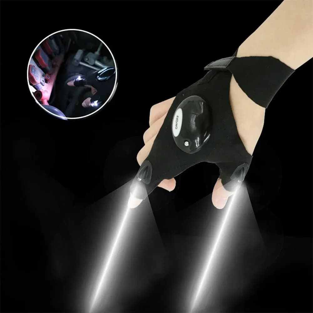 Accessori per attrezzatura da pesca Guanto con guanti da ciclismo senza dita a LED con guanti luminosi per abbigliamento con guanti leggeri