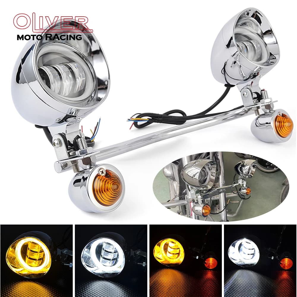 LED front fender for motorcycle with direction indicator auxiliary lamp for Cruiser Choppers Cafe Racers Custom XL883