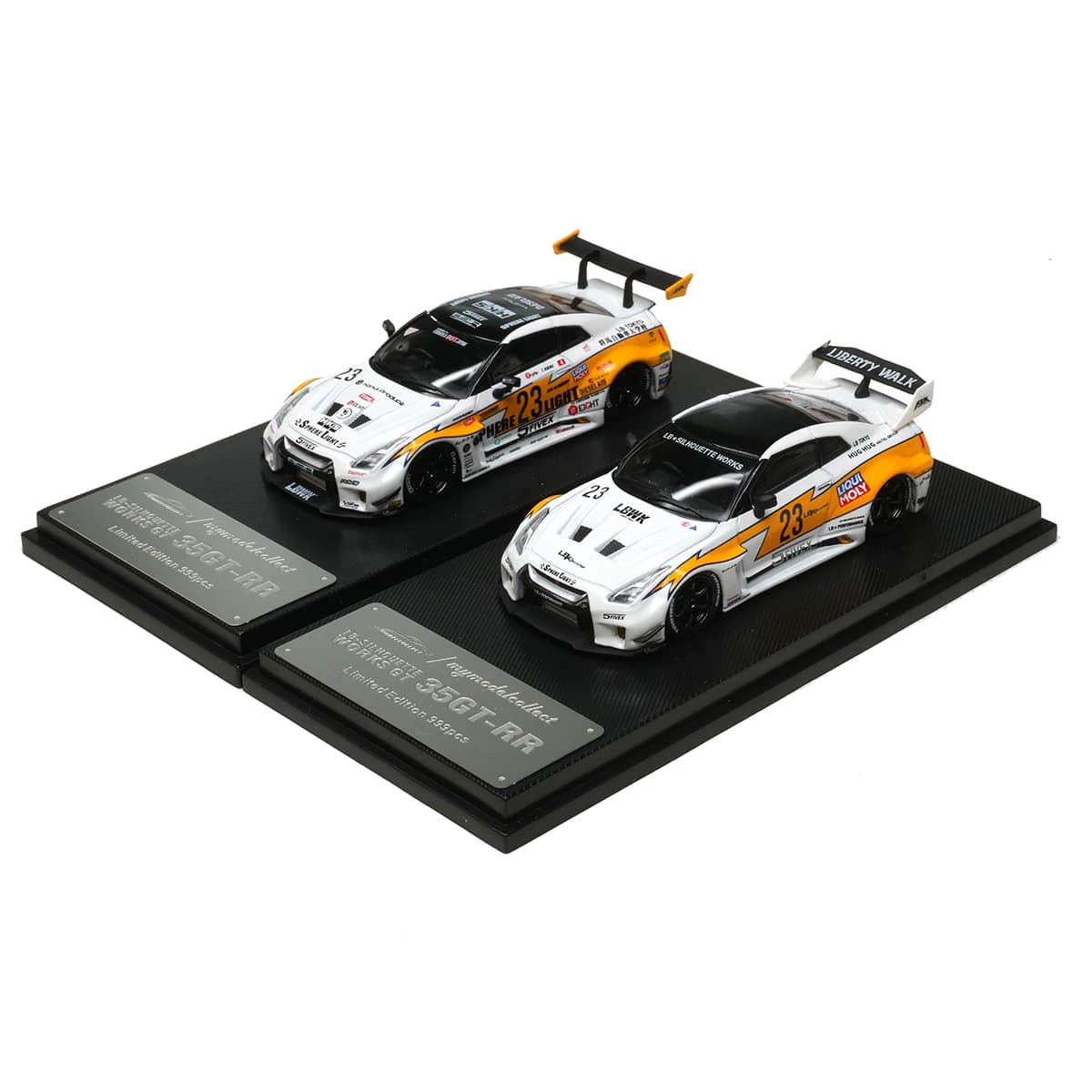 MC In Stock 1:64 LBWK GTR R35 White Flash 23 1.5 3.0 35GT-RR Modellino Auto in Metallo Pressofuso per Collezione Diorama Giocattoli MC