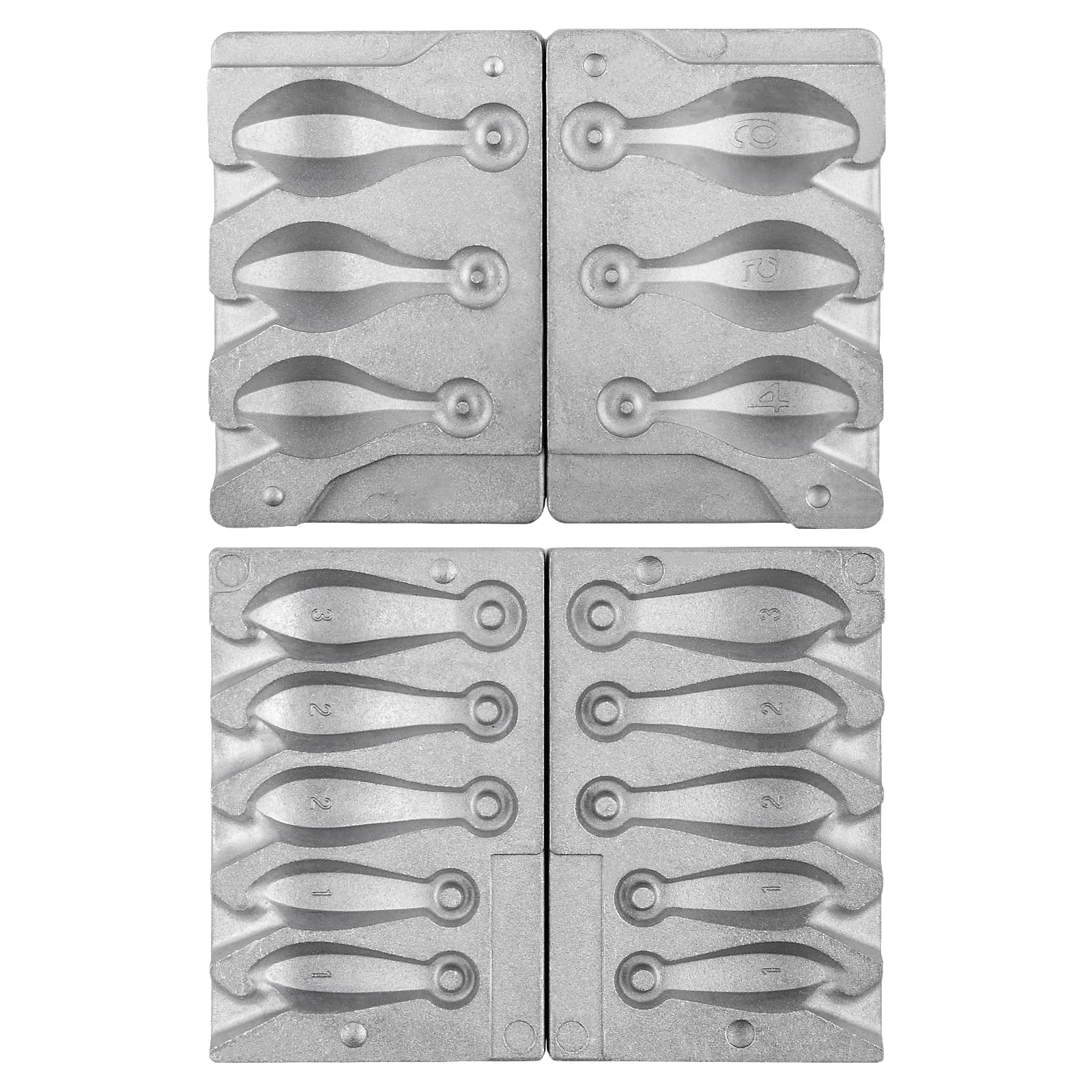 5 cavities for 1/2/3 oz 3 cavities for 4/5/6 oz without handle Print for fishing