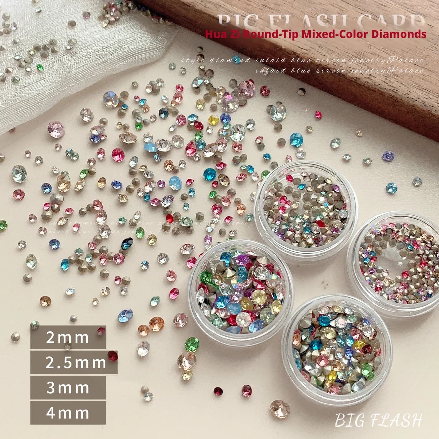 ShiHualuo Strass Lucidi Rotondi per Unghie, Diamanti 3D di Lusso con Fondo Appuntito, Decorazioni Scintillanti per Nail Art, Forniture per Saloni di Bellezza