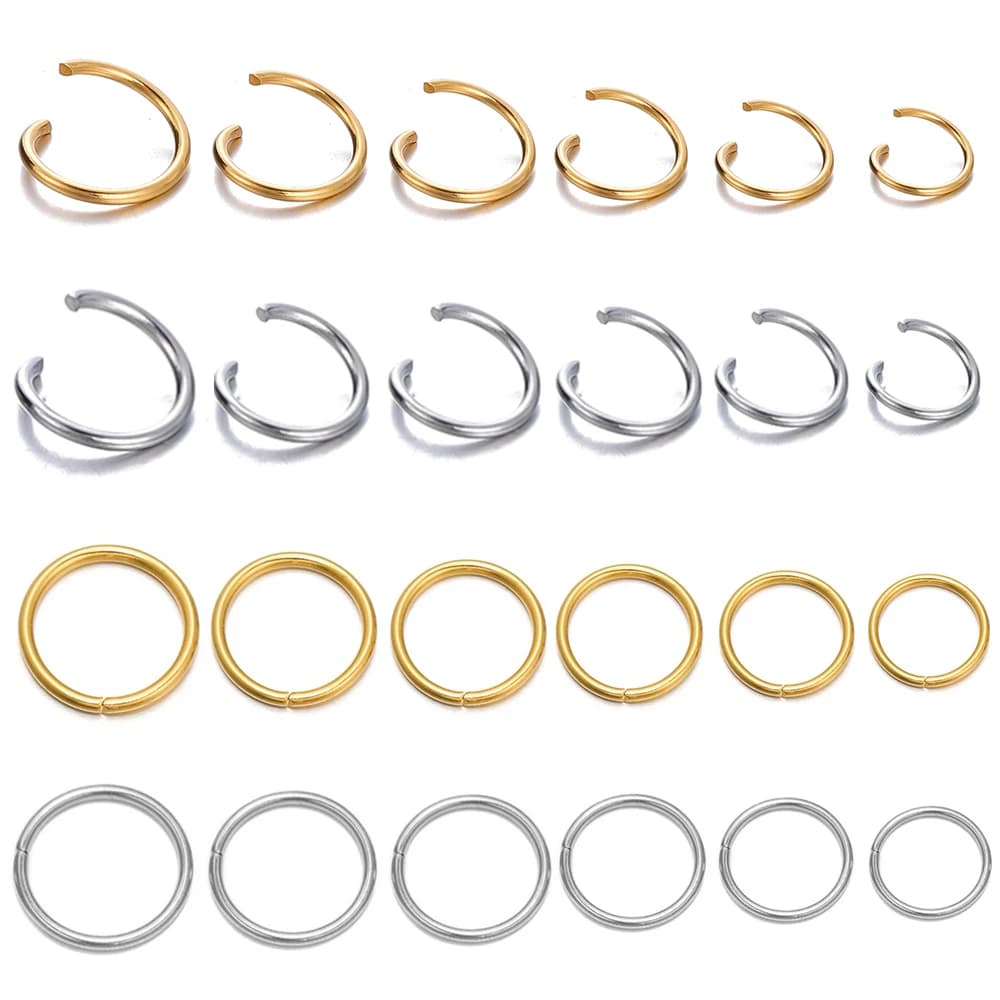 100-200Pcs/Lot Stainless Steel Open Jump Rings Split Rings Connectors for DIY Jewelry Making Accessories Supplies Wholesale