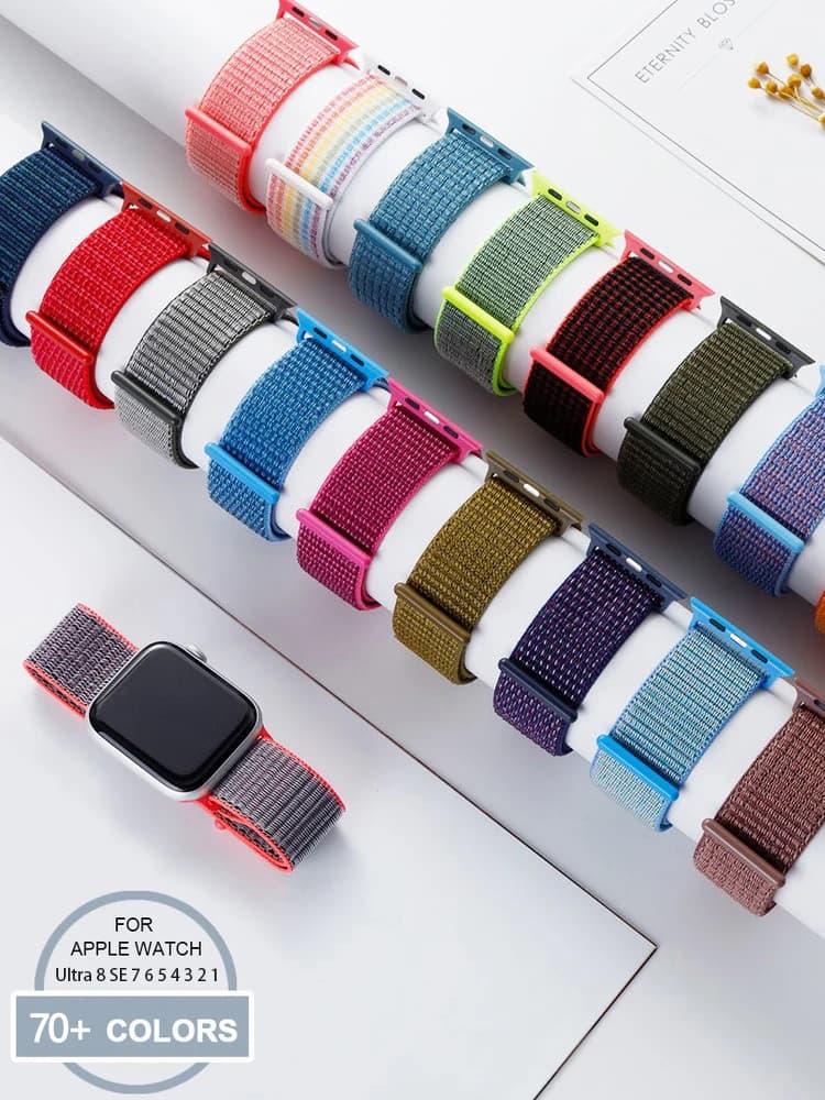 Nylon bracelet for apple watch strap 45 mm 44 mm 40 mm 41 mm 38 mm 42 mm Sport bracelet iWatch Series Ultra 9 8 if 7 6 5 4 3 2