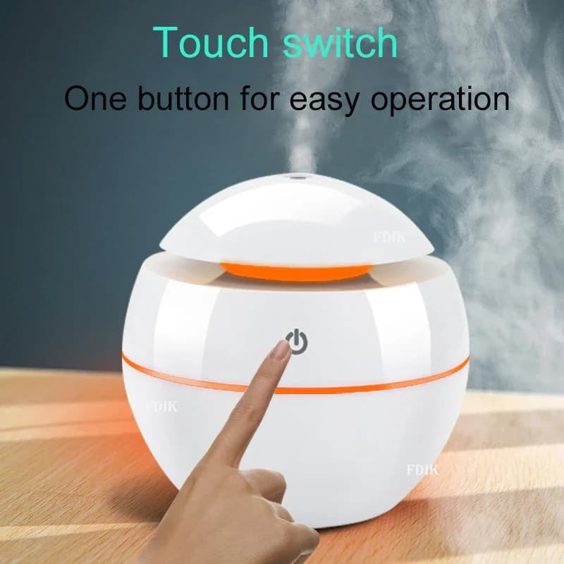 130ml USB Aroma Diffusore di oli essenziali Mini umidificatore ad ultrasuoni Purificatore d'aria 7 Cambia colore Luce notturna a LED per Home Office