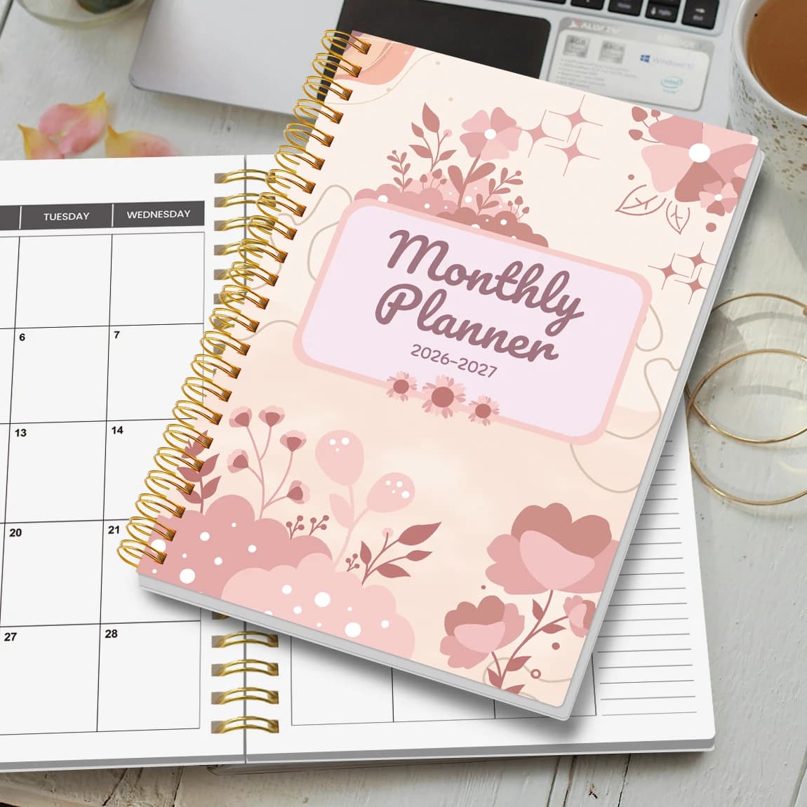 Agenda Settimanale e Mensile A5 2026-2027 – Da Gennaio 2026 a Dicembre 2027, Organizer a Spirale con Calendario e Spazi per Appunti, Forniture per Scuola e Ufficio