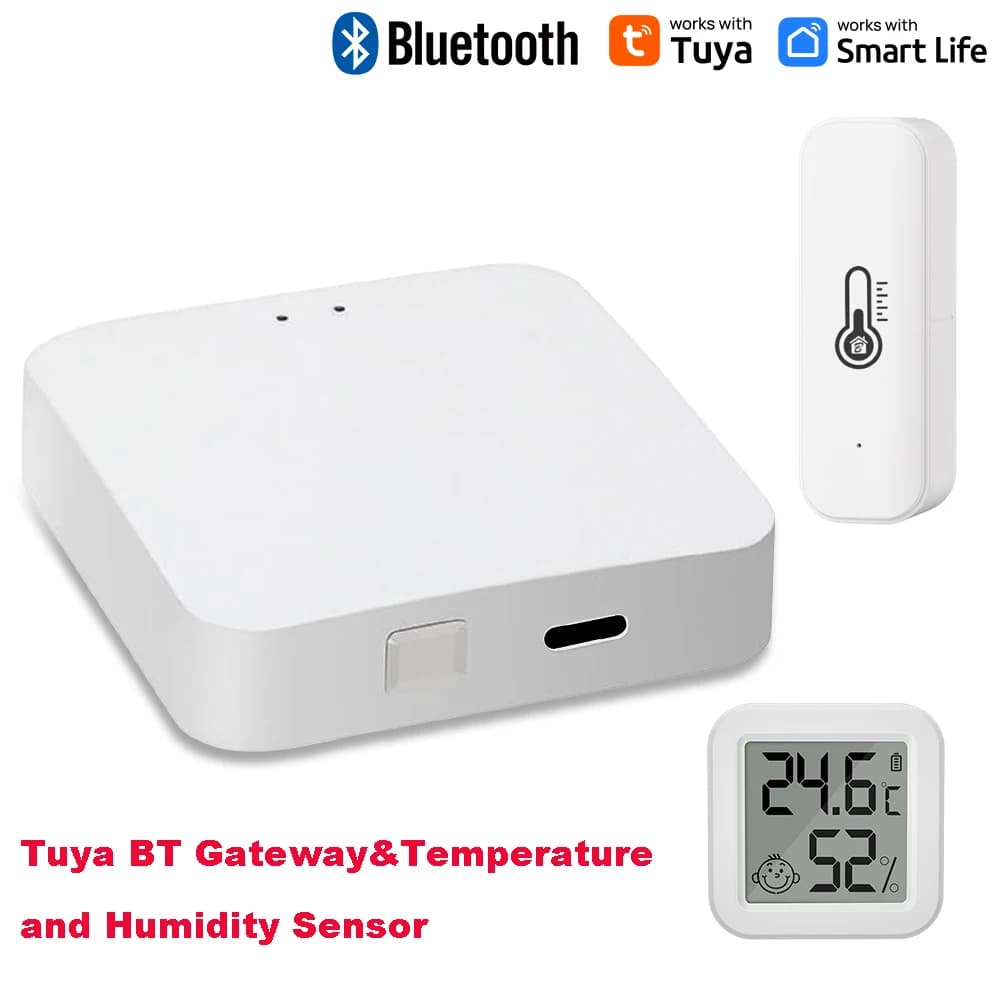 Tuya Bluetooth Gateway Hub o sensore di temperatura e umidità Bluetooth con telecomando APP Termometro Sensore igrometro Casa