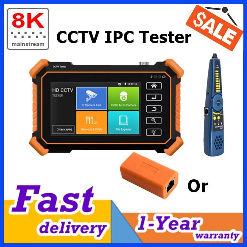 4-Inch 8K CCTV IP Camera Tester Monitor 4inch 8K IPC Tester IPC-1910Plus 8MP AHD CVI TVI CCTV Tester WIFI UTP Cable Tester