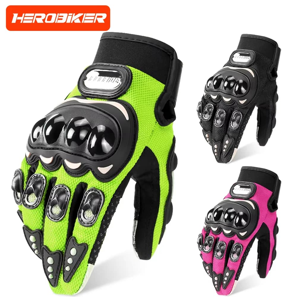 Nuovo guanto da moto traspirante bicicletta moto dito intero guanti motocross moto respirazione maglia touch screen guanto da corsa