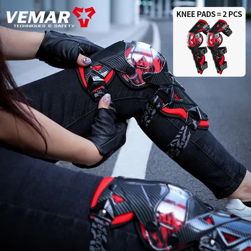 Motorcycle Knee Pad E-18 blue/white Protective Gear for motocross for men off-road Anti-collision and shockproof