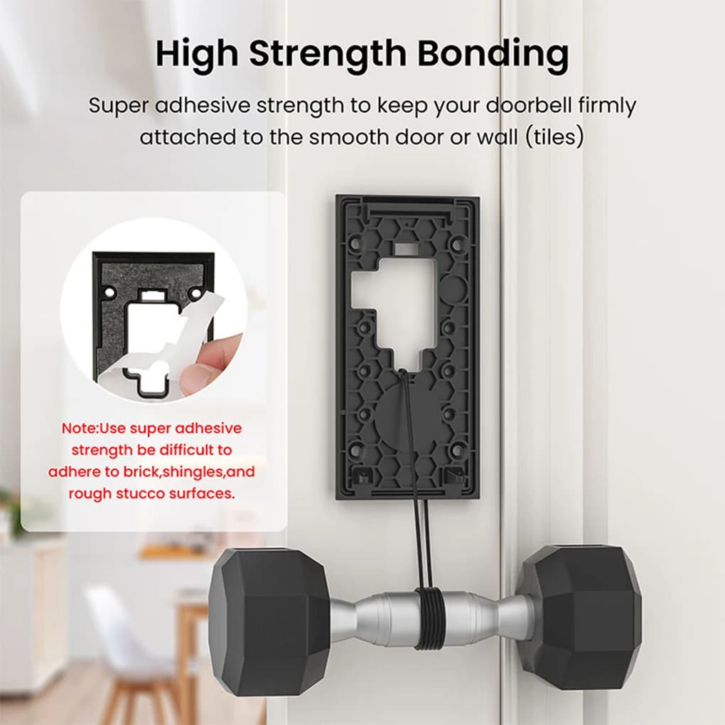 Accessori per supporto per piastra di montaggio per campanello Supporto per campanello video senza trapano per supporto per montaggio su campanello per videocitofono ad anello