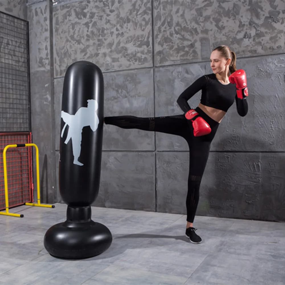160 centimetri Sacchetto di Boxe Gonfiabile Per Adulti Bambini Punch Kicking Sacchi di Sabbia PVC Gonfiabile Tumbler Palestra Per Bambini Boxe Allenamento Bersaglio