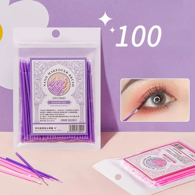 Set di pennelli per trucco con pennelli per labbra floccati monouso Applicatore sanitario professionale per trucco e pulizia precisi Viaggi indispensabili