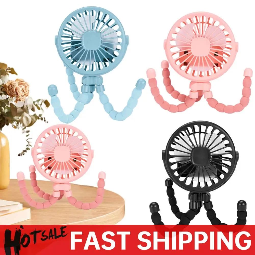 Mini Octopus Fan with Flexible Tripod Portable Ventilator 3 Speed Mini Desk Cooling Fan 500mAh For Office Car
