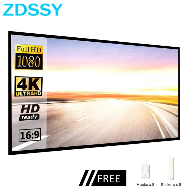 ZDSSY Schermo per proiettore da 100 pollici 120 pollici 150 portatile pieghevole per Home Theater Schermo per proiettore a doppio lato per interni ed esterni