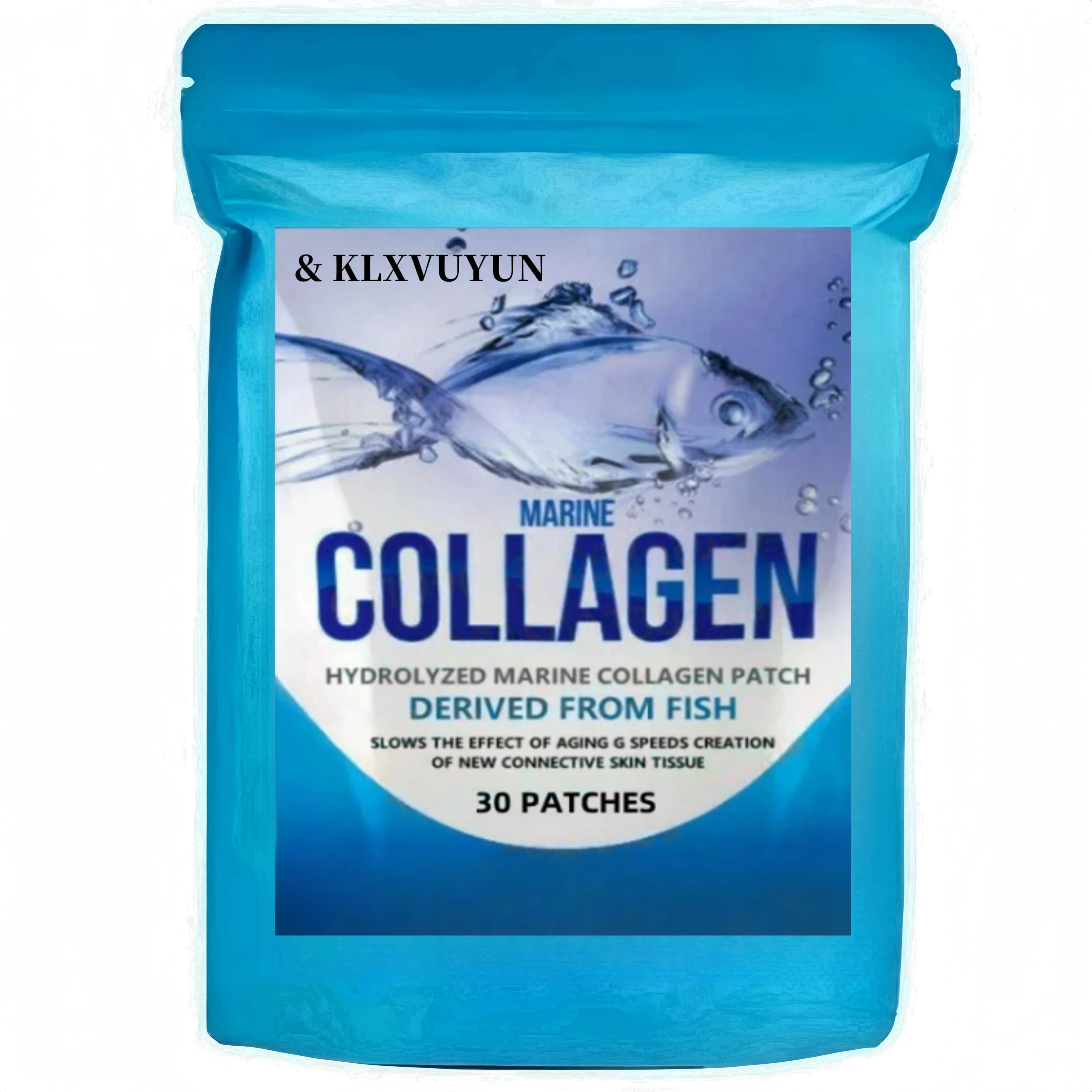 Fish collagen hydrolyzed marine tablets, anti-aging skin tissue, 30 patches, transdermal patches made in the United States