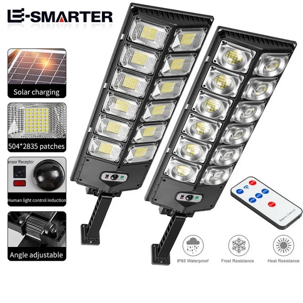 Lampada da esterno a LED super luminosa ad energia solare Sensore di movimento impermeabile Lampada da giardino solare a induzione umana Luce da garage