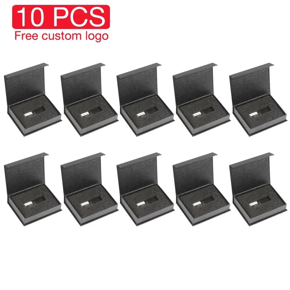 10 PZ LOTTO Chiavette USB in cristallo 128 GB Logo personalizzato gratuito Pen Drive 64 GB Fotografia creativa Regali di nozze Memory Stick 32 GB