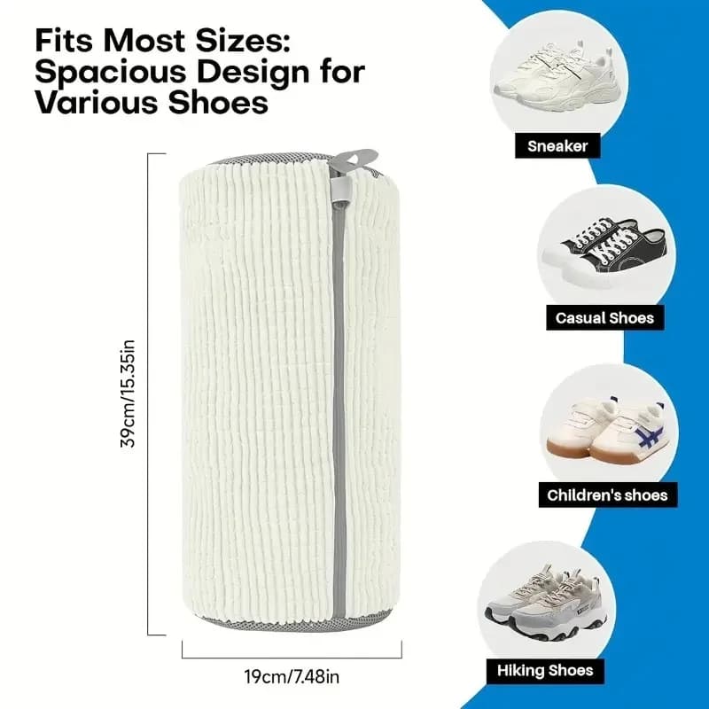 Bags set for washing reusable shoes, washing machine with dust cover for sneakers, tennis and school shoes, travel containers