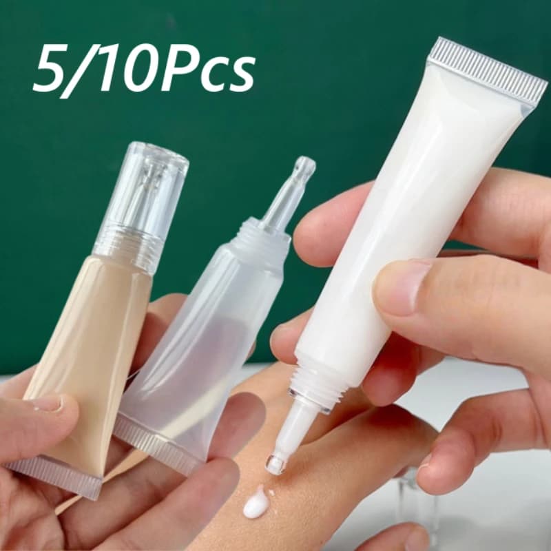 5/10PCS Transparent Bottom Dispenser Bottle Bottle Bottles Liquid Bottles Gel for Eyes Cream Lotion Tube Empty Travel Essence Sample Container