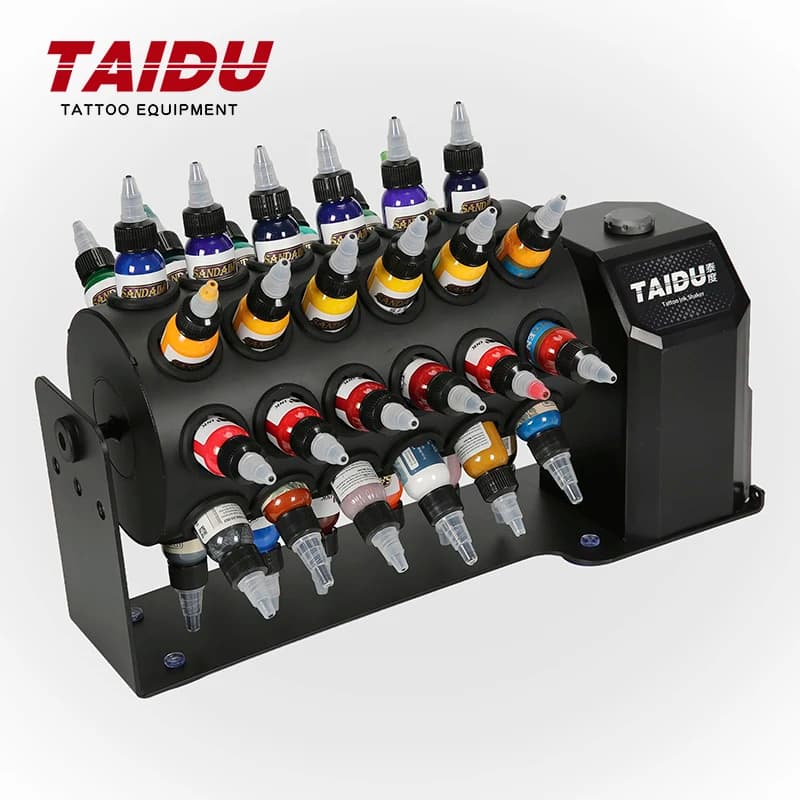 TAIDU New Rotary Roller Ink Shaker 48 holes AC Input Tattoo Ink Mix Machine Color Mixer Pigment Shaker Tattoo Equipment