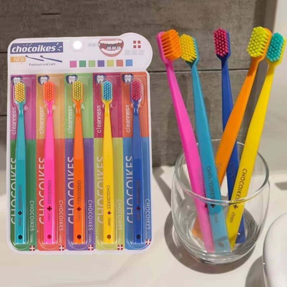 5 pcs portable toothbrush for home use with ultra soft bristles for men and women Family dental oral hygiene Teeth whitening
