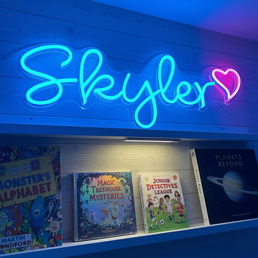 Insegne al neon personalizzate Insegne luminose al neon a LED grandi personalizzate con cuore per nome Decorazione da parete con logo per studio di nozze Nome Insegna al neon