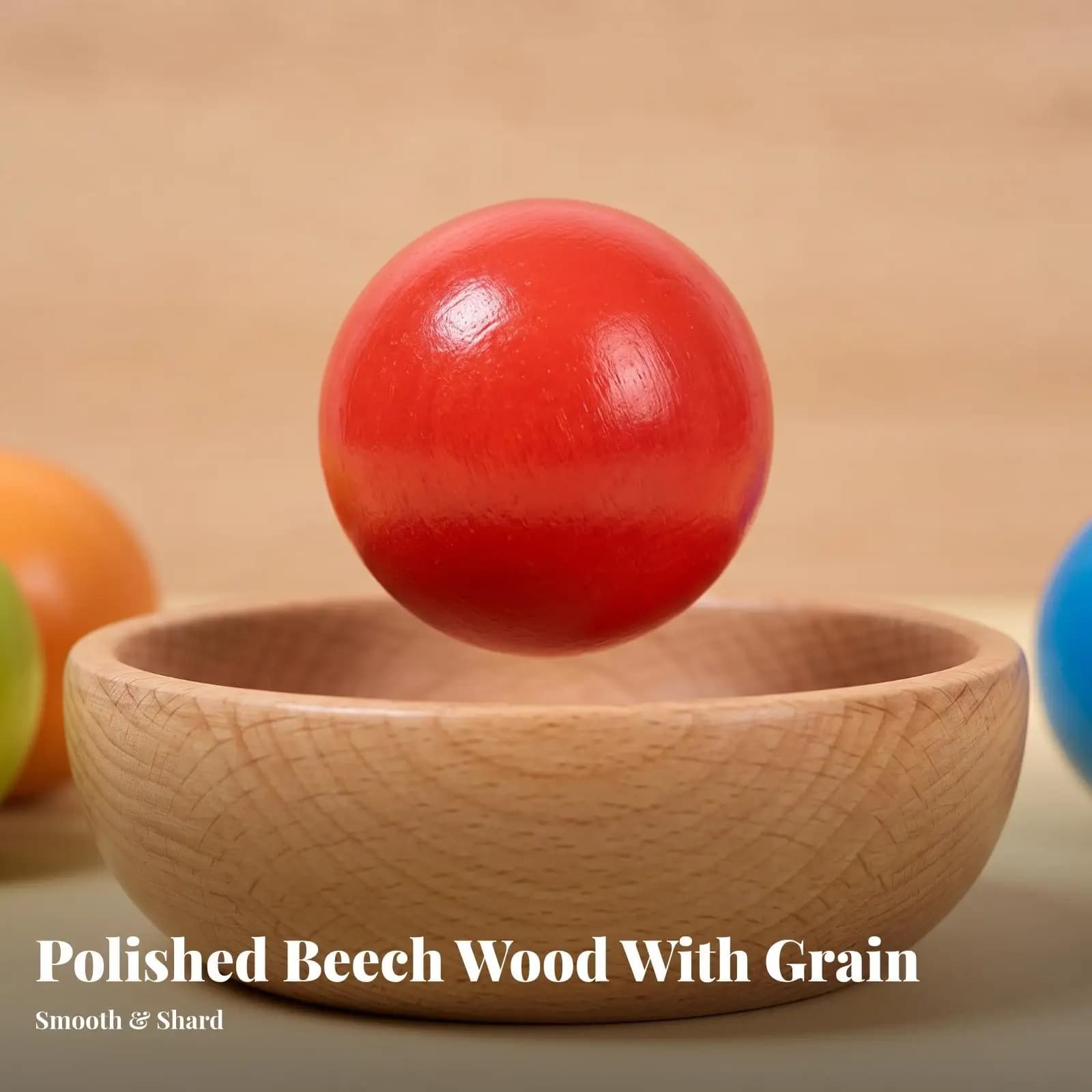 Baby Wooden Toys Color Block Balls 5CM Beech Wood Sorting Game Montessori Educational Toy for Kids Learning