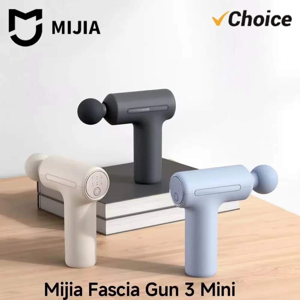 New Mijia Mini Portable Muscular Massage Gun 3 2025, 12kg Spindle Silent Motor, 3 Massage Heads to Relax the Body