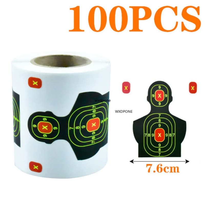 A1 100 Fogli di Adesivi Bersaglio Splatter Splash Amp Reactive per Rotolo 7,50 cm Autoadesivi Colorati per Tiro a Impatto (Bullseye)