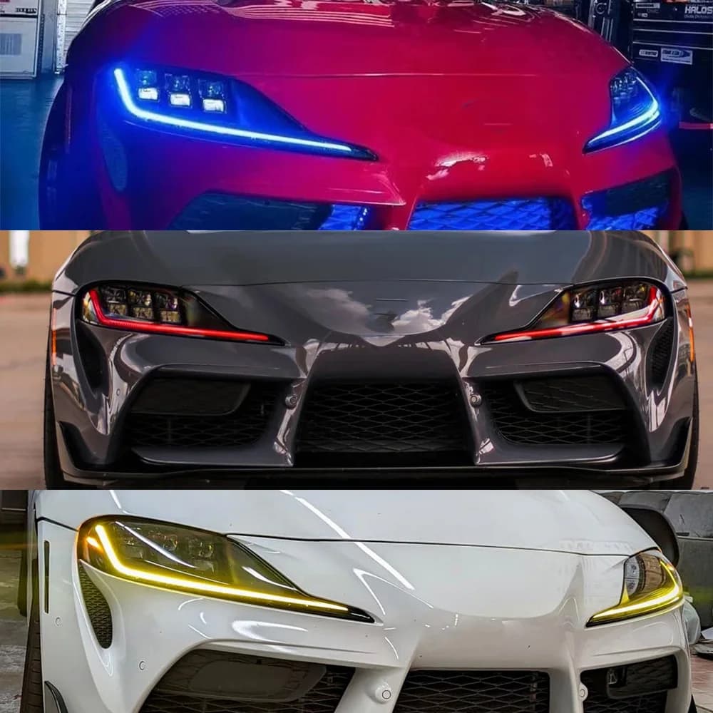 DRL yellow DRL daylight multicoloured Led cards for Toyota GR Supra A90 A91 2020-2024 Refit Red Blue Angel Eyes Daylight