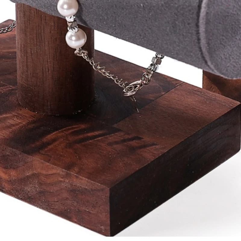 Espositore Vintage a T per Bracciali, Orologi, Cavigliere e Gioielli - Supporto in Legno per Esposizione su Comò