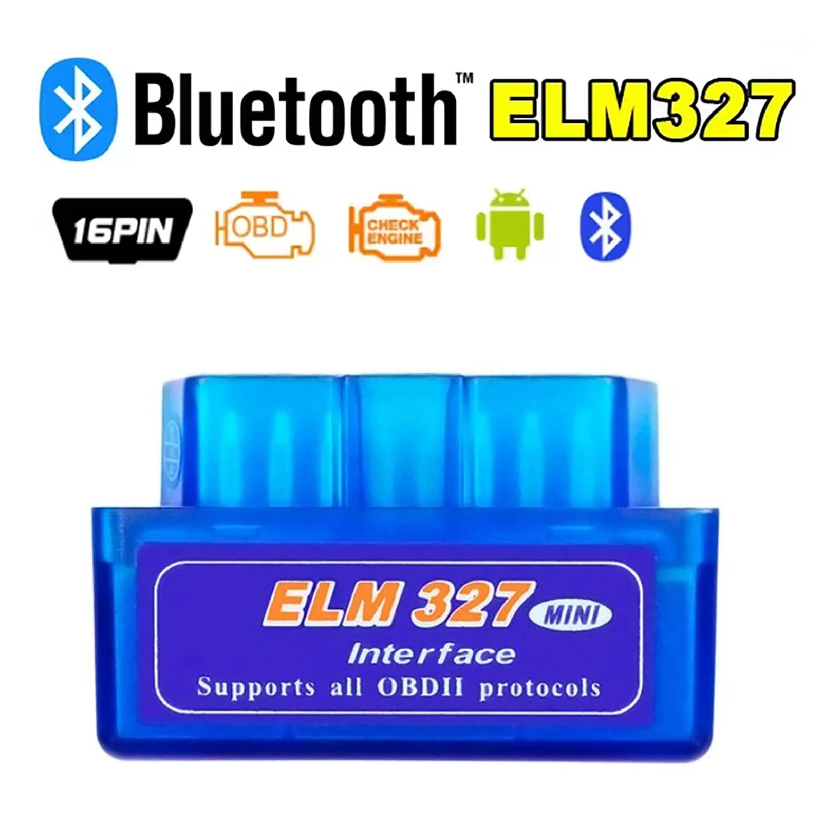 16 PIN Interface V2.1 ELM327 OBD2 Mini Code Reader Scanner Scanner Auto Scanner for Android OBDII OBD 2 Diagnostic Tool For A