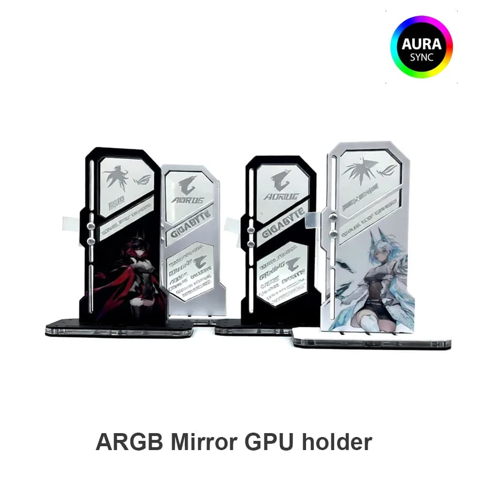 Specchio fai da te Supporto VGA ARGB Gamer Cabinet 5090 5080 Staffa GPU verticale Supporto Jack AURA Sync Accessori PC 3090 4070 4090