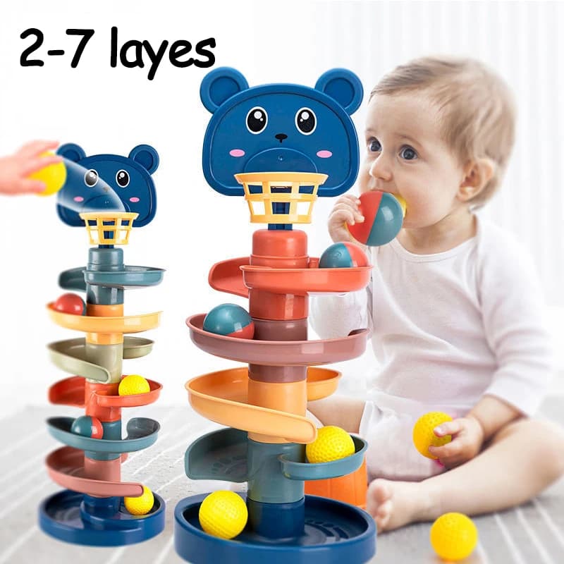 Giocattoli Montessori Baby 0 12 24 36 mesi Track Rolling Ball Push Pop Sliding Ball giocattoli per la prima educazione giochi giocattolo sensoriale per bambini