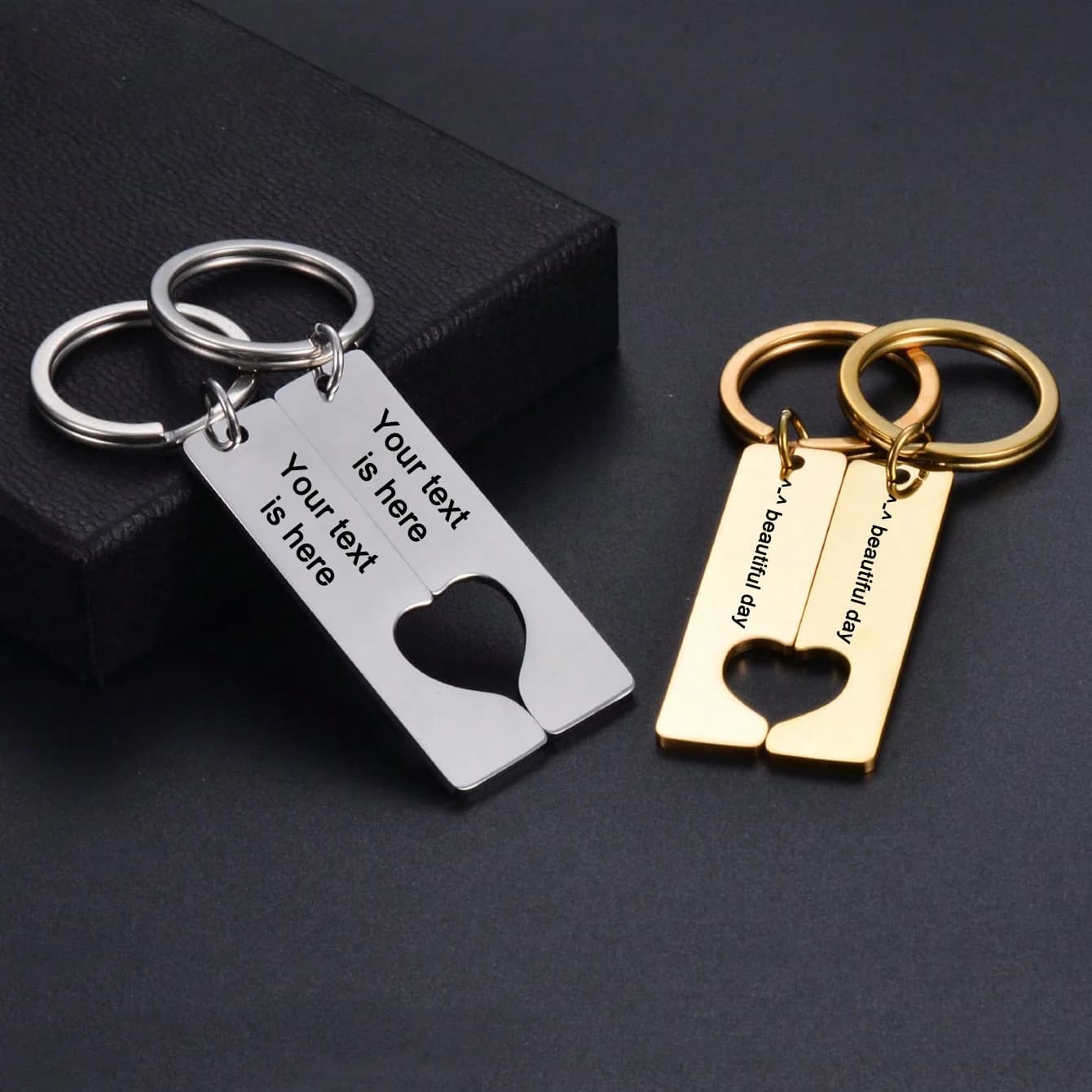 1 Custom Keyring Paio with Text, Keyring Ring with Laser Engraved Name, Valentine's Gift, Custom Keyring with Logo and Name