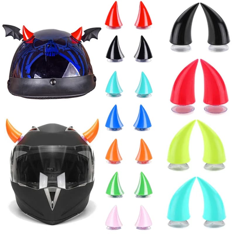 Multicolored Helmet Devil Corna Moto Electric Bike Long and Short Horn Stickers Decoration Accessories for helmet styling stickers