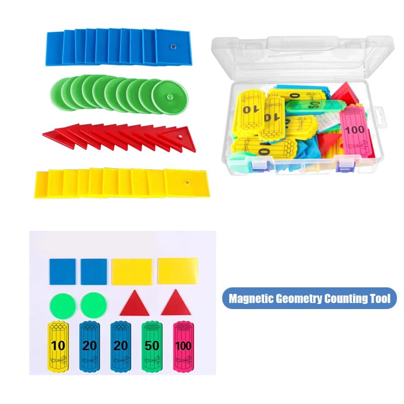 Kit di conteggio matematico magnetico da 108 pezzi con piastrelle numeriche e carte modello Giocattoli educativi interattivi per bambini in età prescolare 