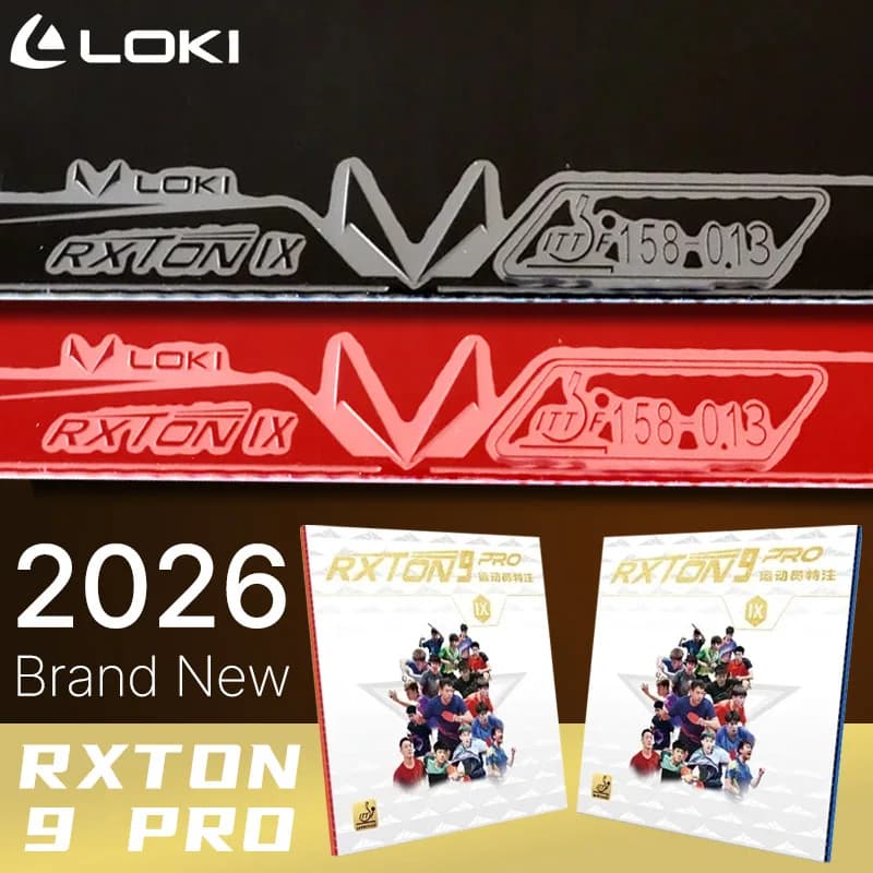 Gomma per Ping Pong LOKI RXTON 9 PRO Speciale per Giocatori Professionisti, Gomma Adesiva con Spugna Loxa Pre-Installata