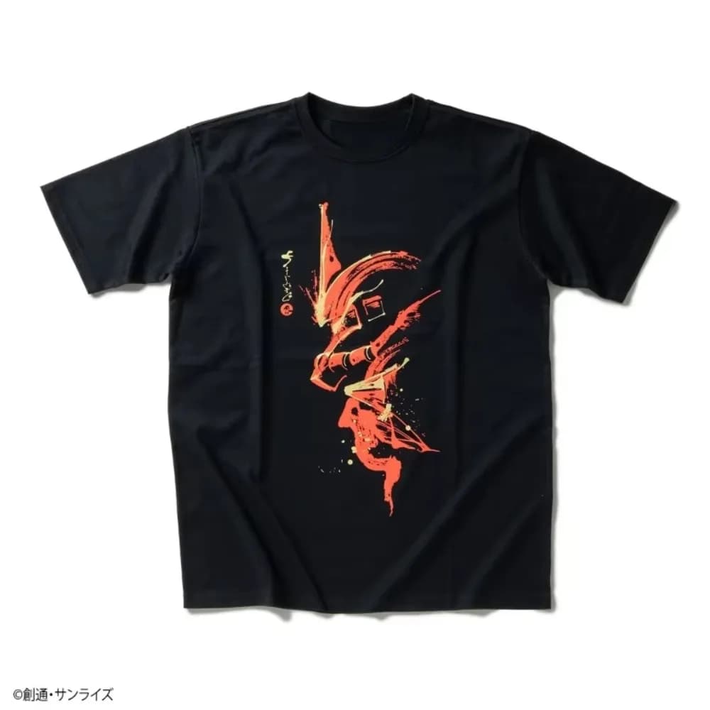 T-shirt da uomo Gundam Brush Painting Char's Zaku II unisex in cotone con stampa grafica manica corta streetwear estate casual fitness