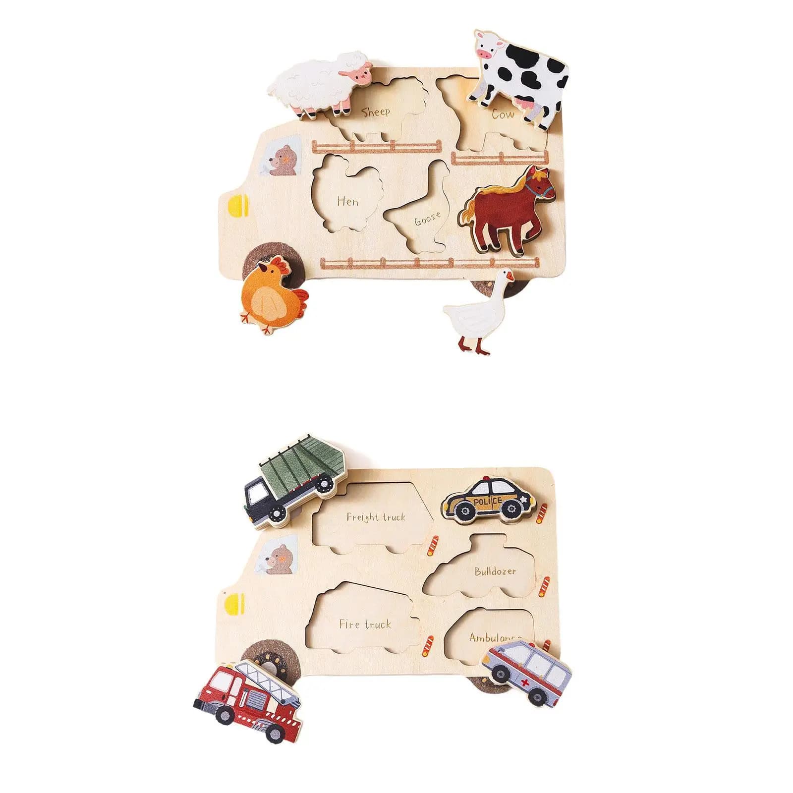 Puzzle in legno abbinato Regalo per bambini Sviluppo sensoriale Giocattolo in legno Abilità motoria fine Bomboniere in età prescolare
