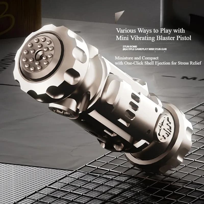 Stun Grenade Fidget Spinner Pistola in miniatura in metallo Pistola giocattolo di lancio con conchiglie espeluznabili Giocattoli per dita antistress per adulti Bambini